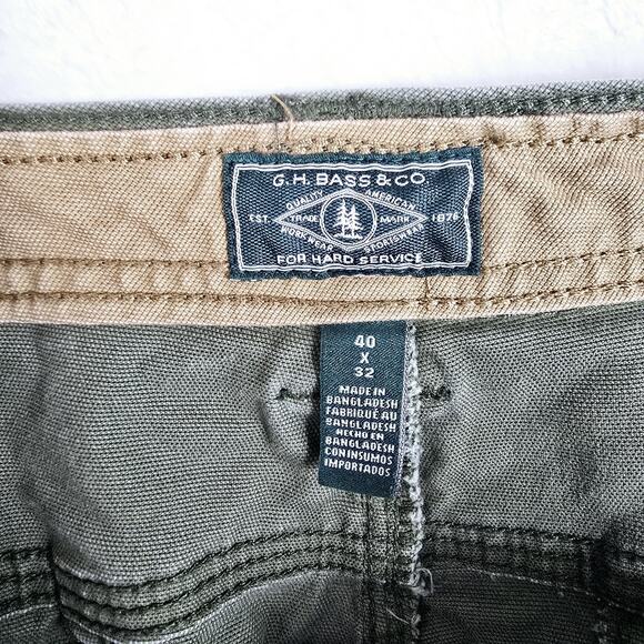 G.H. Bass & Co. Mens 5 Pocket Canvas Field Hunting Pants Green Breen 40x32 - Picture 7 of 14